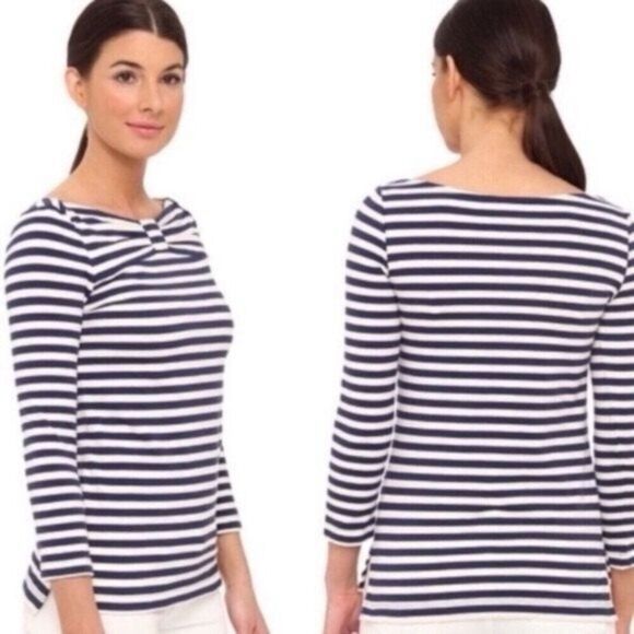 ✨Kate Spade Blue & White Striped Long Sleeve Wheaton Casual Sz Small Top✨ - Picture 4 of 10